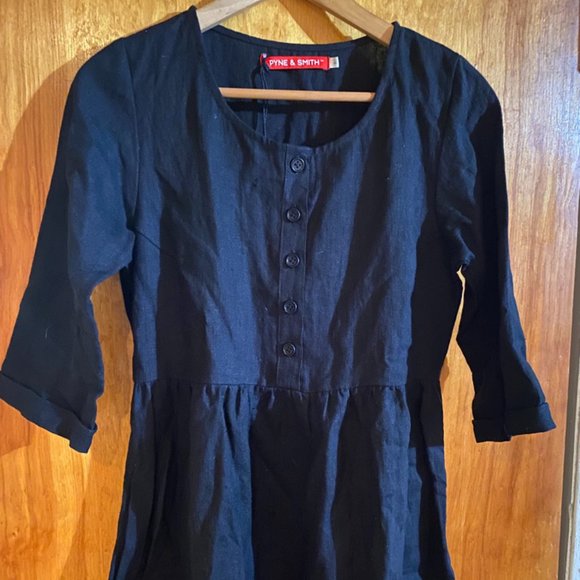 Pyne and Smith Model No.12 Button Up, Midi Dress, Black, Size Small NWT - Picture 6 of 14